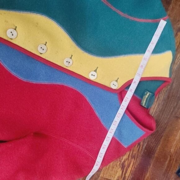 Vintage Geiger Colorblock Colorful Wool Green Red Yellow Jacket - Picture 6 of 16